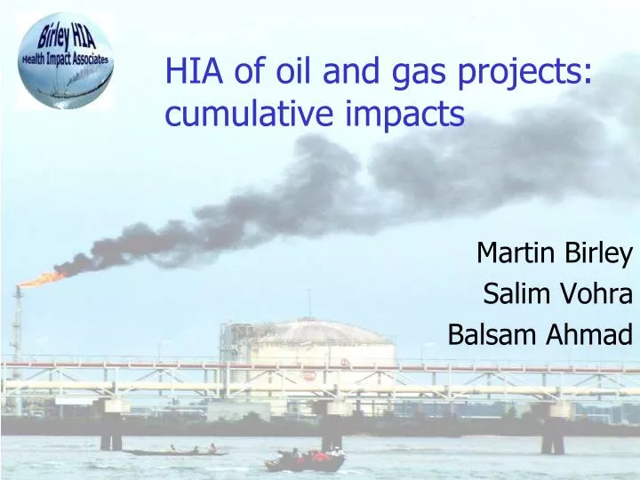 hia of oil and gas projects cumulative impacts