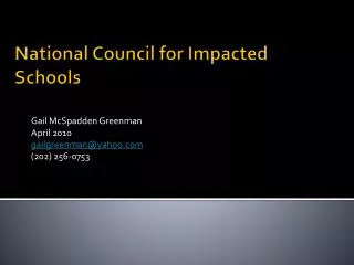 National Council for Impacted Schools