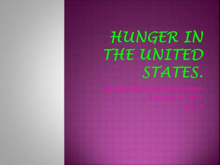 hunger in the united states
