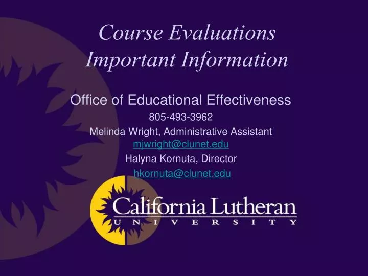 course evaluations important information