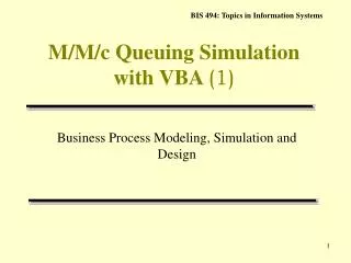 M/M/c Queuing Simulation with VBA (1)