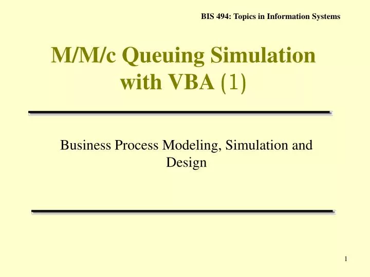 m m c queuing simulation with vba 1