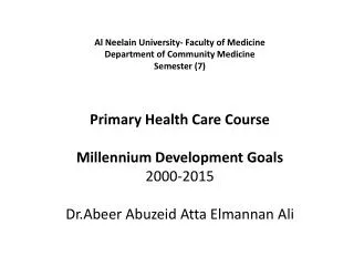 Millennium Development Goals 2000-2015