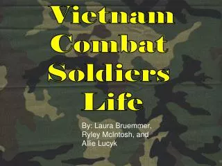 Vietnam Combat Soldiers Life