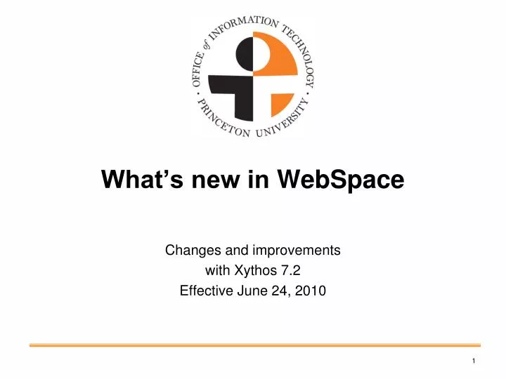 what s new in webspace