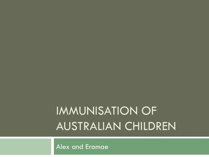 immunisation of australian children