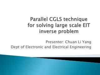 Parallel CGLS technique for solving large scale EIT inverse problem