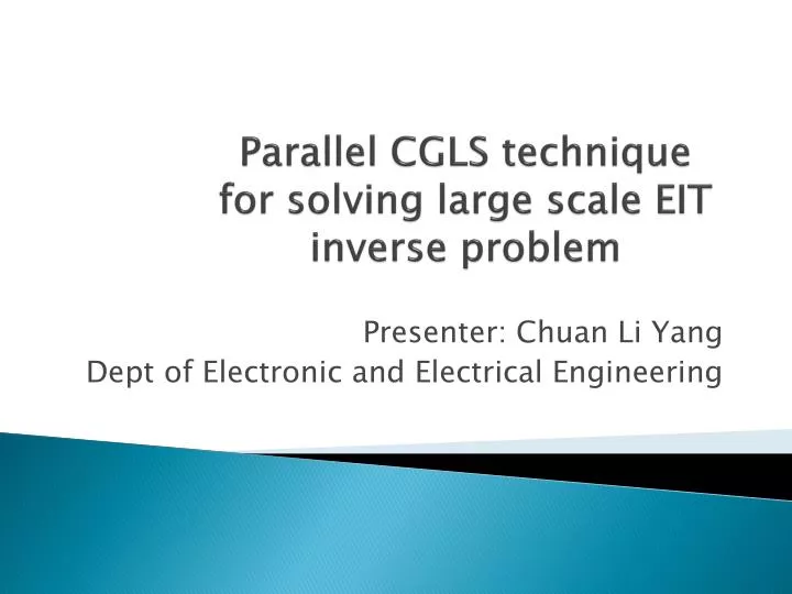 parallel cgls technique for solving large scale eit inverse problem