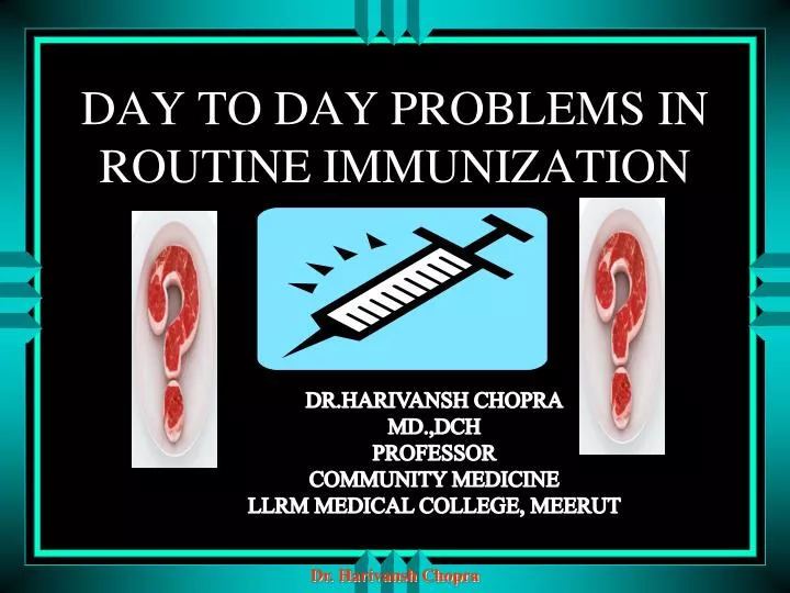 day to day problems in routine immunization