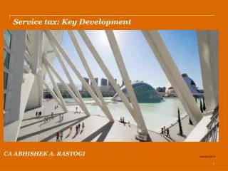 Service tax: Key Development