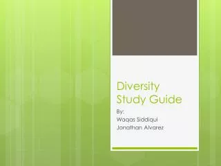 Diversity Study Guide