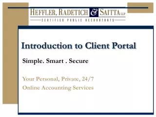 Introduction to Client Portal