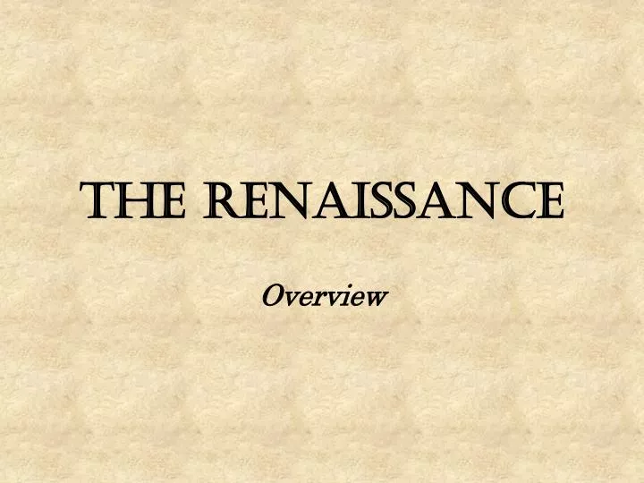 the renaissance