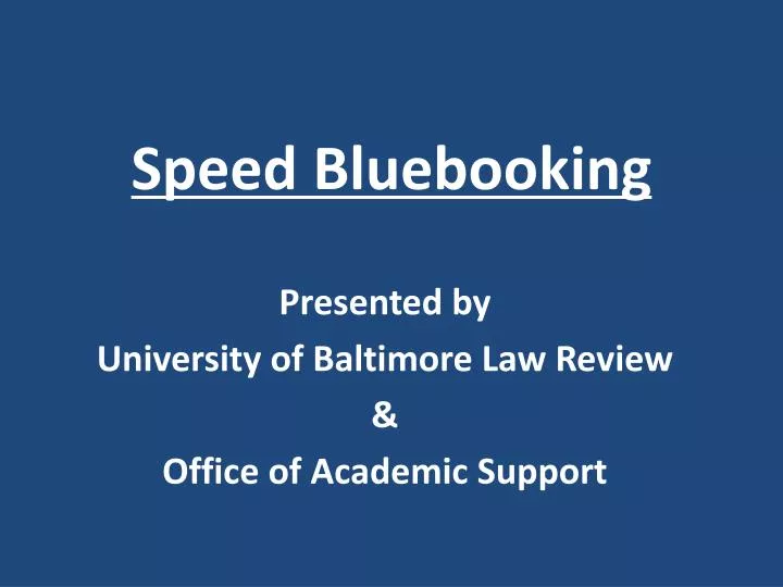 speed bluebooking