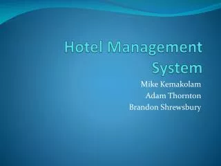 hotel management system