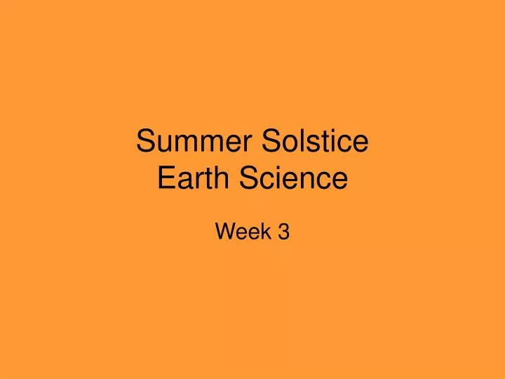 summer solstice earth science