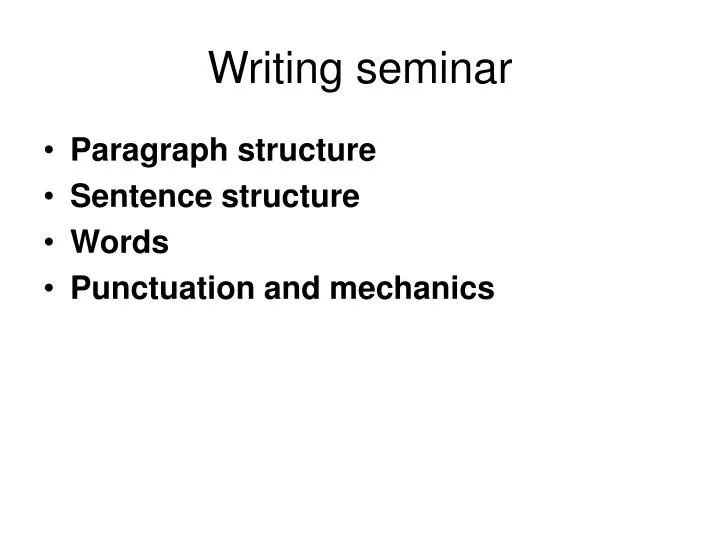 writing seminar