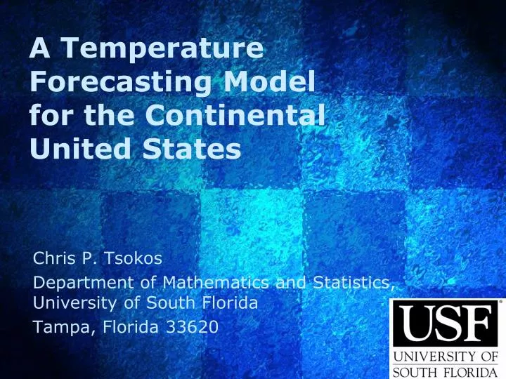 a temperature forecasting model for the continental united states