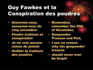 Guy Fawkes et la Conspiration des poudres