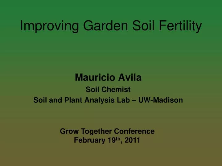 improving garden soil fertility