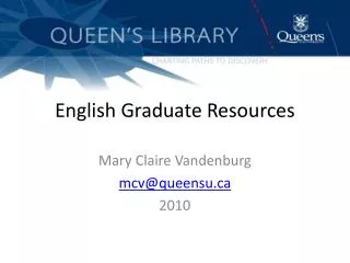 English Graduate Resources