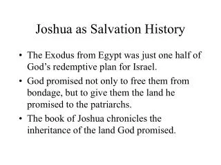 Joshua as Salvation History