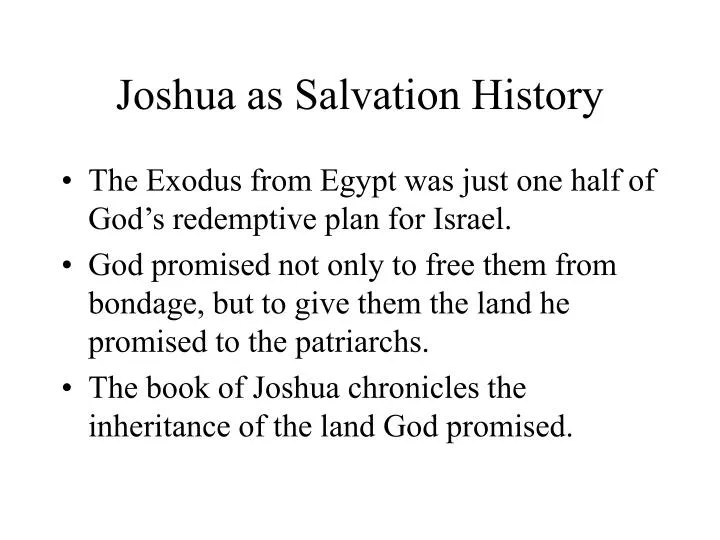joshua as salvation history