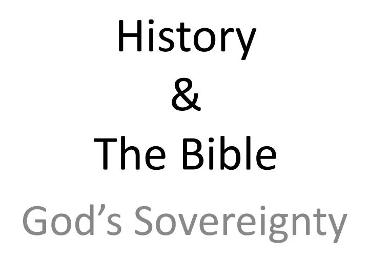 history the bible