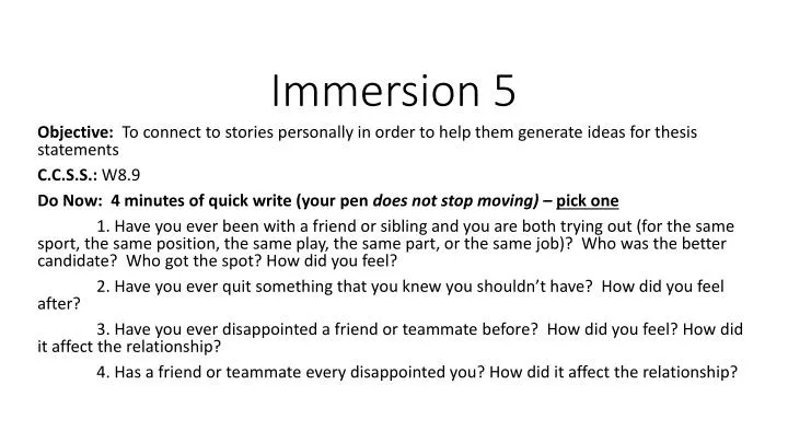 immersion 5