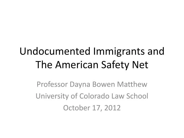 undocumented immigrants and the american safety net