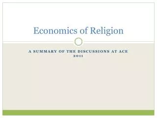 Economics of Religion
