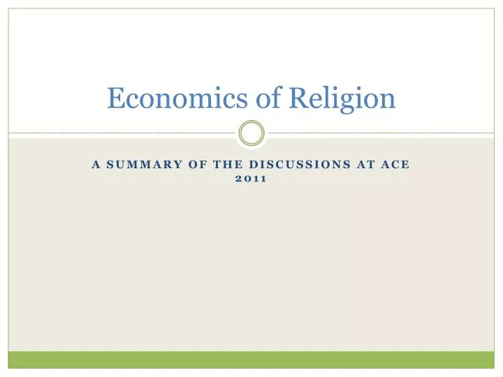 economics of religion