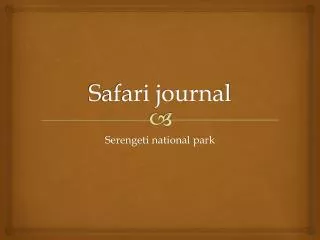 Safari journal
