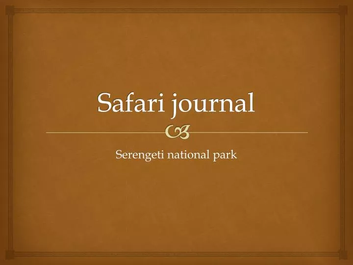 safari journal