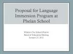 Proposal for Language Immersion Program at Phelan School