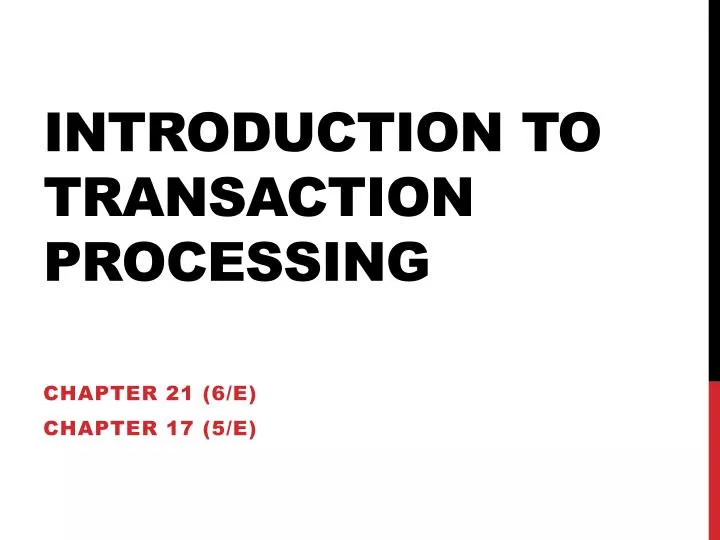 introduction to transaction processing