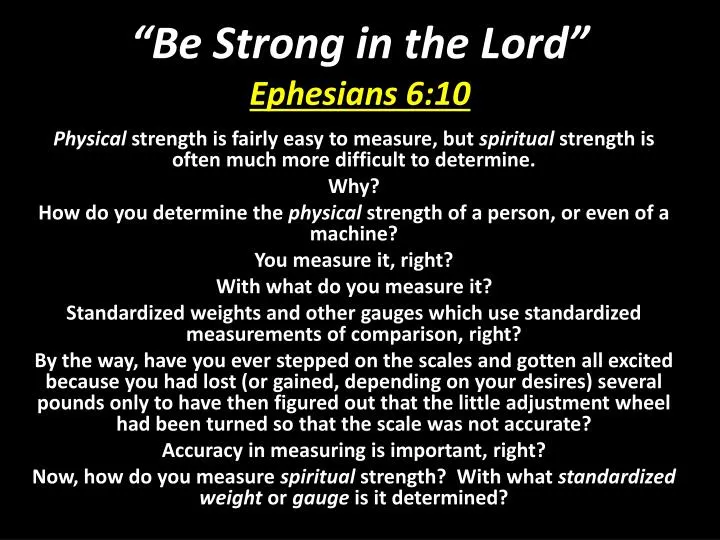 be strong in the lord ephesians 6 10