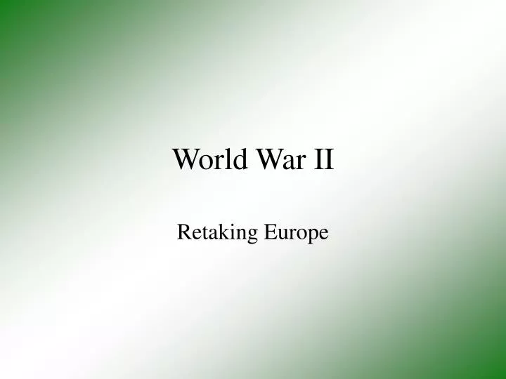 world war ii