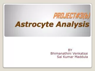 PROJECT#3(b) Astrocyte Analysis
