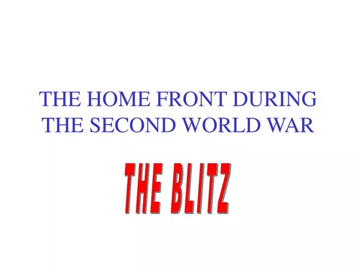the home front during the second world war