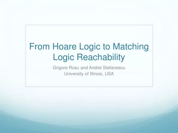 from hoare logic to matching logic reachability