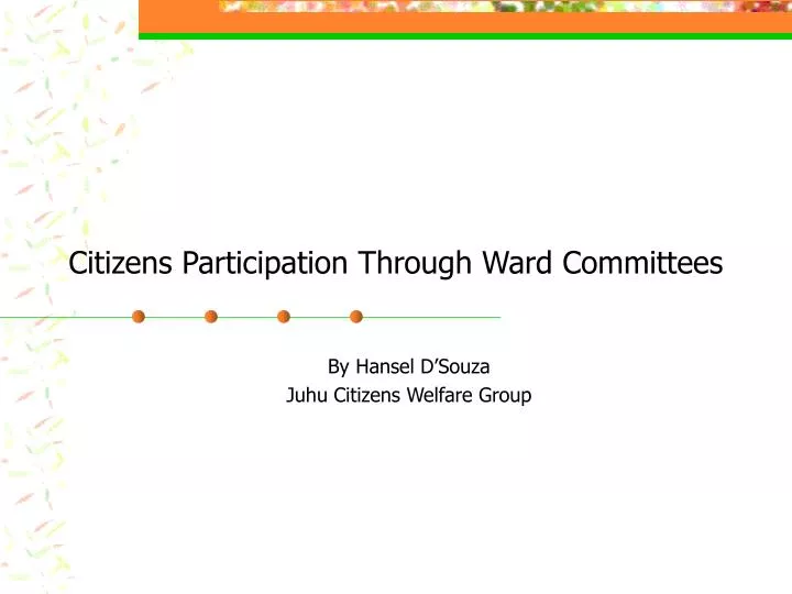 citizens participation through ward committees