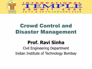 Crowd Control and Disaster Management