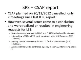 SPS – CSAP report
