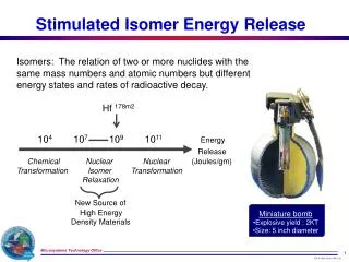 Stimulated Isomer Energy Release