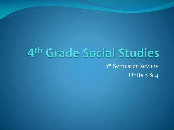 4 th grade social studies