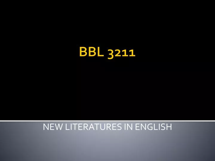 new literatures in english