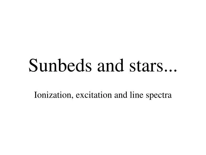 sunbeds and stars