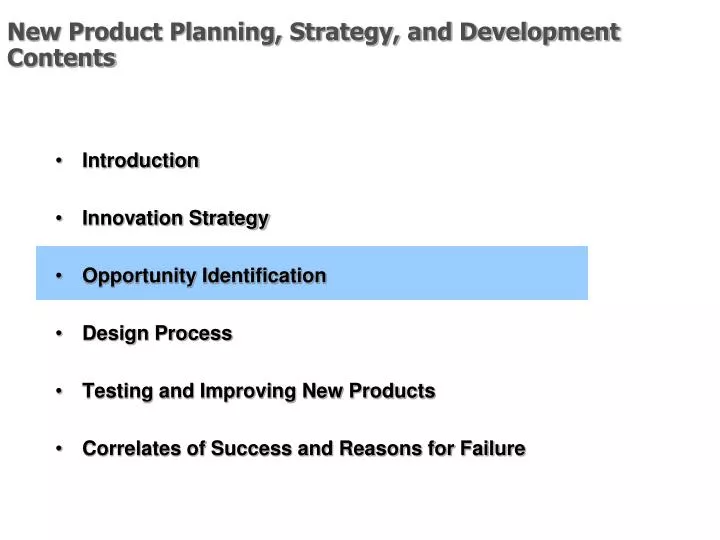 new product planning strategy and development contents