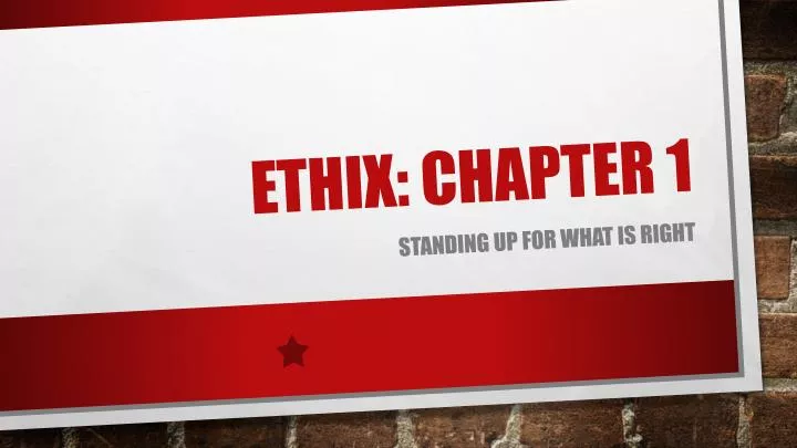 ethix chapter 1